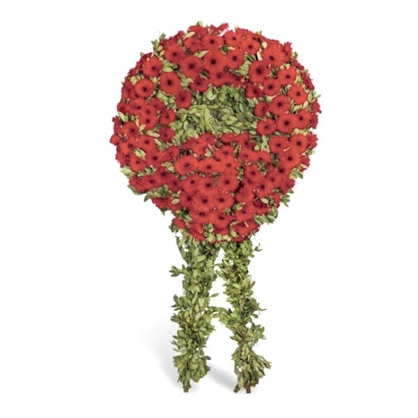  Marmaris Çiçek Gönder - Kırmızı Gerbera Cenaze Çelengi