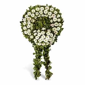  Marmaris Çiçek Gönder - Beyaz Gerbera Cenaze Çelengi