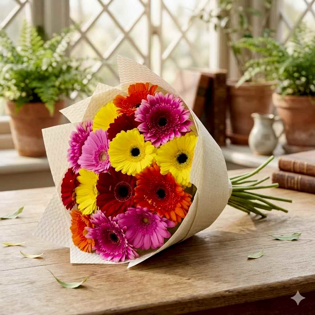 Marmaris Çiçek Siparişi - Renkli Şık Gerbera Buketi